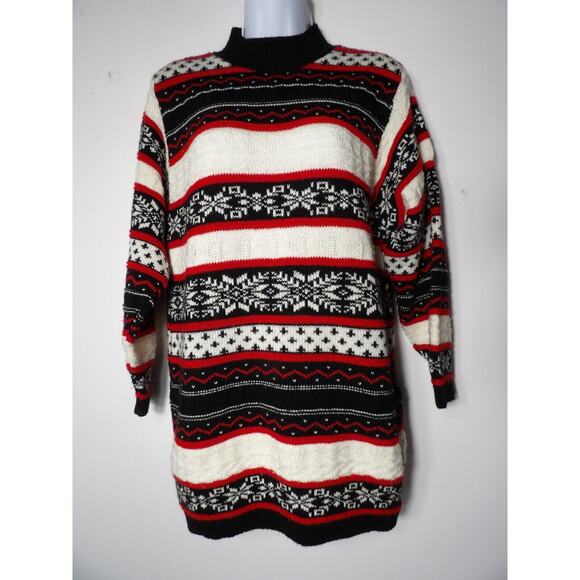 Alfred Dunner Sweater Small Knit Pull Over Grandma Core Nordic Fair Isle Ski Vtg - Picture 2 of 12